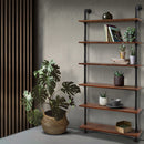 Artiss 6 Tier 90CM Industrial Pipe Shelf Wall Shelves Retro Brown