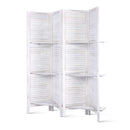 Artiss 4 Panel Room Divider Screen Privacy Foldable Dividers Timber Stand Shelf