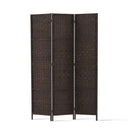Artiss 3 Panel Room Divider Screen Privacy Rattan Dividers Stand Fold Wove Brown