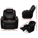 Artiss Recliner Chair Electric Massage Chairs Heated Lounge Swivel Sofa Leather