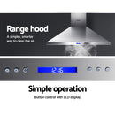 Devanti Range Hood Rangehood Commercial BBQ Hoods Kitchen Alfresco Canopy 1200MM