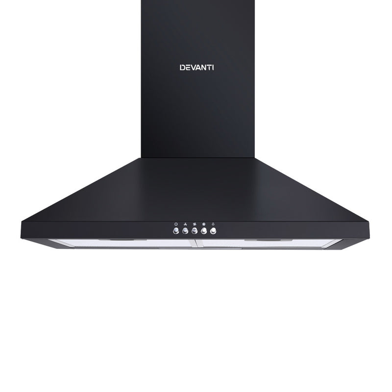 Devanti 600mm 60cm Range Hood Rangehood Kitchen Canopy Black