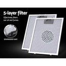 Devanti 600mm 60cm Range Hood Rangehood Kitchen Canopy Black