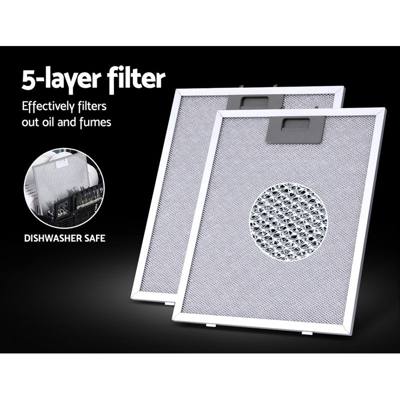 Devanti 600mm 60cm Range Hood Rangehood Kitchen Canopy Black