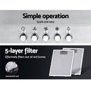 Devanti 900mm 90cm Range Hood Rangehood Kitchen Canopy Silver