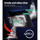 Devanti Range Hood Rangehood 900mm Black Angled Side Draft Wall Mount Glass 90cm