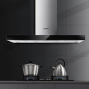 Devanti 900mm Range Hood Rangehood Kitchen Canopy 90cm Black
