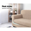 Artiss 2-piece Sofa Cover Elastic Stretch Couch Covers Protector 3 Steater Sand