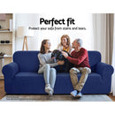 Artiss High Stretch Sofa Cover Couch Lounge Protector Slipcovers 1 Seater Navy