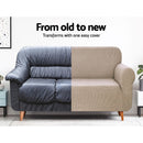 Artiss High Stretch Sofa Cover Couch Lounge Protector Slipcovers 1 Seater Sand