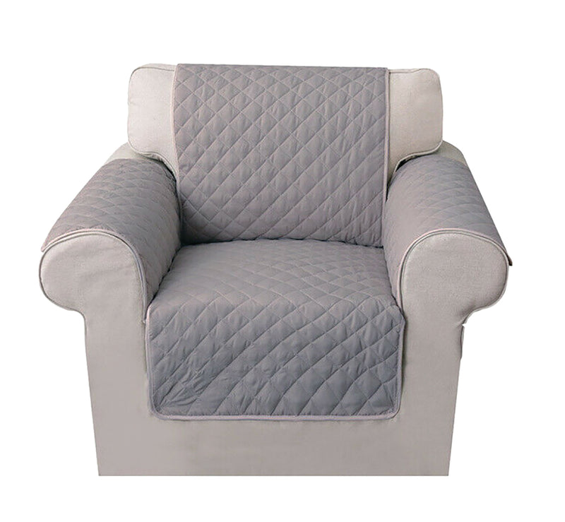 GREY Quilted Cover for 1 Seater Sofa