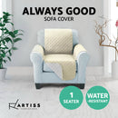 Artiss Sofa Cover Quilted Couch Covers Lounge Protector Slipcovers 1 Seater Khaki