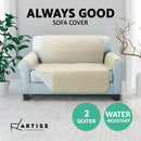 Artiss Sofa Cover Quilted Couch Covers Lounge Protector Slipcovers 2 Seater Khaki