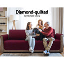 Artiss Sofa Cover Quilted Couch Covers Lounge Protector Slipcovers 2 Seater Burgundy