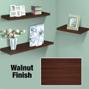 3 PIECE WALNUT FINISH DISPLAY SHELVES