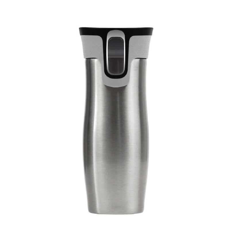 DELUXE INSULATED SILVER TRAVEL MUG