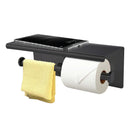 BLACK DOUBLE 28CM X 10.4CM TOILET ROLL HOLDER
