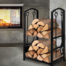 2 TIER FIREWOOD RACK WITH TOOLS