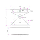 Cefito Stainless Steel Kitchen Sink 550X450MM Under/Topmount Sinks Laundry Bowl Silver