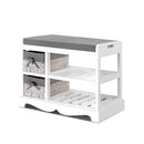 Artiss Shoe Cabinet Bench Shoes Storage Rack Organiser Wooden White Cupboard