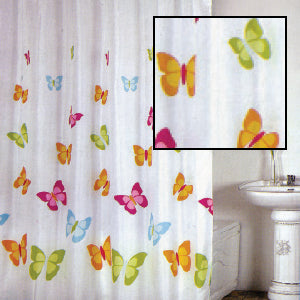BUTTERFLY PRINT SHOWER CURTAIN