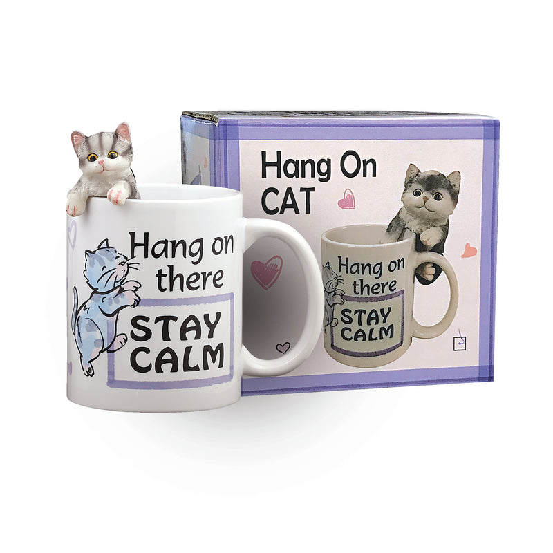 THATS LIFE GIFT BOXED 'STAY CALM' CAT MUG
