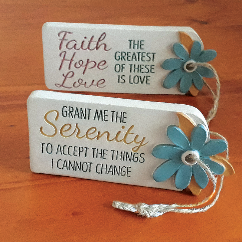 SERENITY QUOTE DECORATIVE TAG DISPLAY