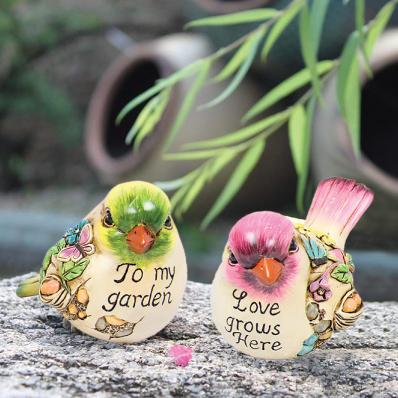 COLOURFUL BIRD ORNAMENT WITH INSPIRATIONAL WORDS