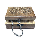 CARVED WOODEN TRINKET BOX