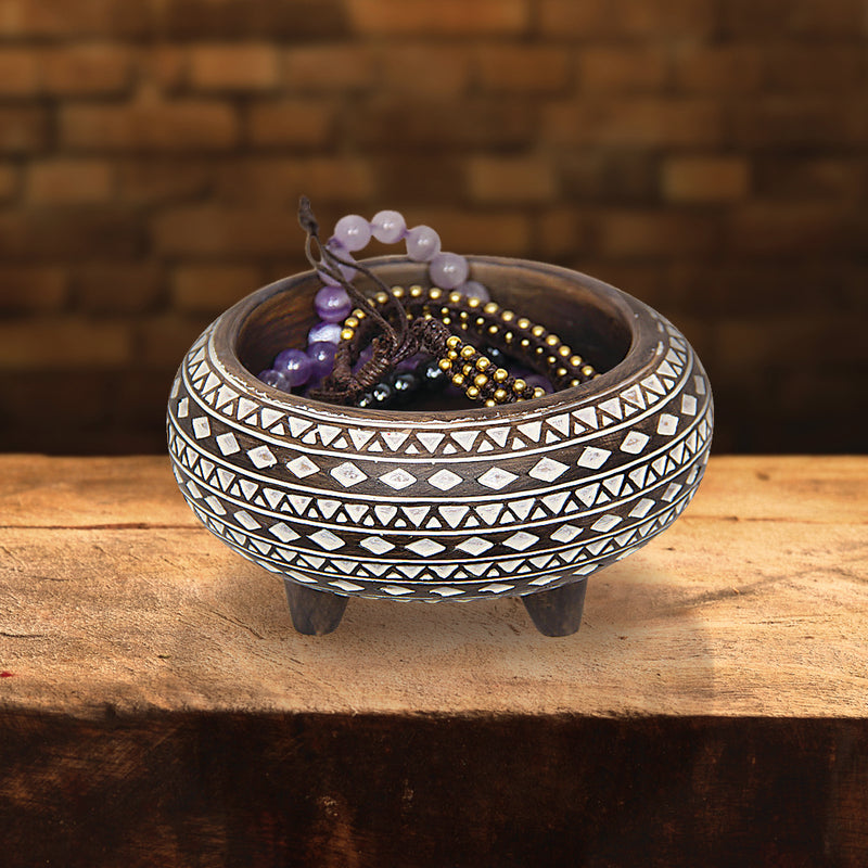 Tribal Design Wooden Container