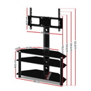 Artiss TV Mount Stand Swivel Bracket 3 Tier Floor Shelf 32 to 60 inch Universal