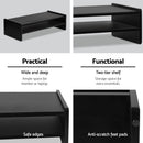 Artiss TV Stand/Monitor Riser Black 55x23.5x15cm Desk Computer Holder