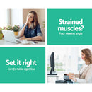 Artiss TV Stand/Monitor Riser Glass Clear 60x26x12cm Desk Computer Holder