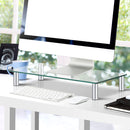 Artiss TV Stand/Monitor Riser Glass Clear 60x26x12cm Desk Computer Holder