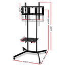 Mobile TV Stand Mount Bracket 32 to 65 inch Trolley Wheels Universal