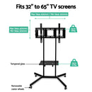 Mobile TV Stand Mount Bracket 32 to 65 inch Trolley Wheels Universal