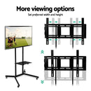 Mobile TV Stand Mount Bracket 32 to 65 inch Trolley Wheels Universal