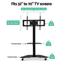 Mobile TV Stand with Mount Swivel Bracket Trolley Wheels 32 - 70 inch