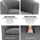 Armchair Lounge Chair Tub Accent Armchairs Fabric Sofa Chairs Grey