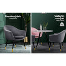 Armchair Accent Chair Retro Armchairs Single Sofa Velvet Seat Grey