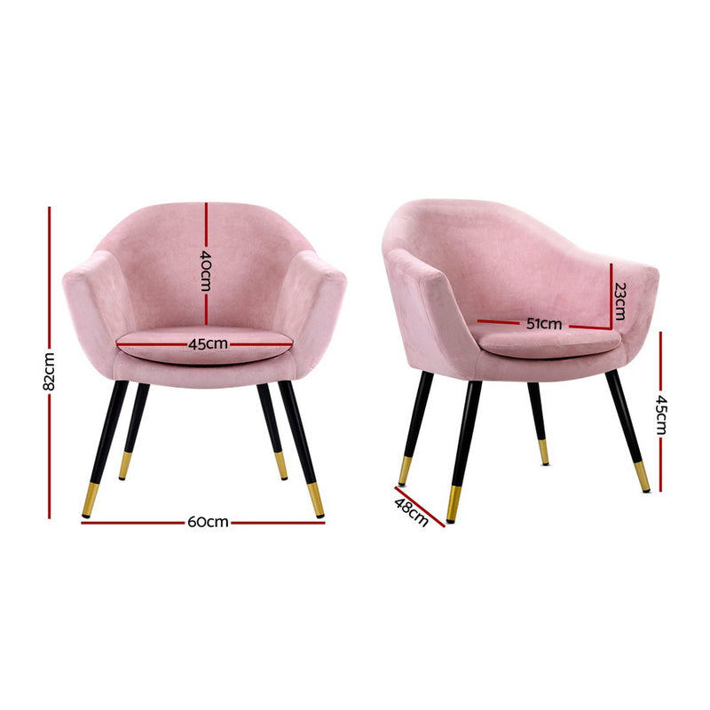 Armchair Lounge Chair Accent Armchairs Retro Single Sofa Velvet