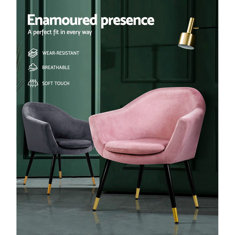 Armchair Lounge Chair Accent Armchairs Retro Single Sofa Velvet