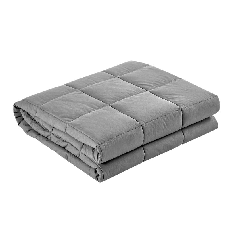 Weighted Blanket Adult 9KG Heavy Gravity Blankets Microfibre Cover Calming Relax Anxiety Relief Light Grey