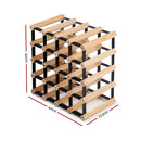 Artiss 20 Bottle Wine Rack Timber Storage Wooden Racks Bottle Glass Holder