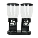 Double Cereal Dispenser Dry Food Storage Container Dispense Machine Black