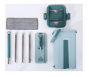 Self Cleaning Mop Bucket System Flat Floor Squeeze Drying Wringing Wash Microfiber Pads x 2