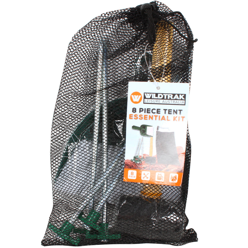 8PCE TENT ESSENTIAL KIT IN NET BAG