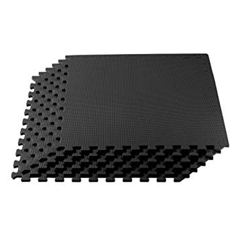 FOAM FLOOR MATS 4PK BLACK 600X600MM