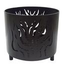 OUTDOOR FIREBOWL ON FOOT WFIRE PATTERN BLK CLR IRON 35X31CM