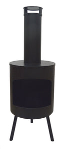 OUTDOOR FIRE PLACE ROUND ON FOOT BLACK COLOR IRON 128X45CM